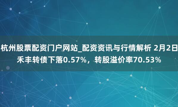 杭州股票配资门户网站_配资资讯与行情解析 2月2日禾丰转债下落0.57%，转股溢价率70.53%