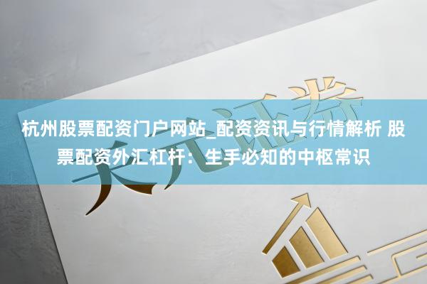杭州股票配资门户网站_配资资讯与行情解析 股票配资外汇杠杆：生手必知的中枢常识